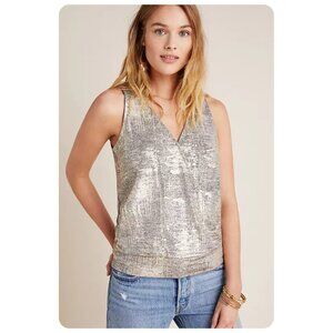 by Anthropologie Sabrina Sleeveless Shimmer Top sz M